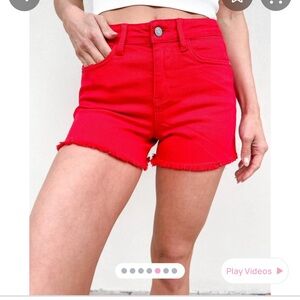 Judy Blue Red Jean Shorts